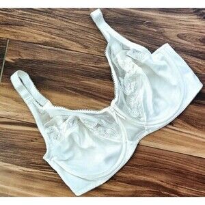 Wacoal Luxe Unlined Bra Sz 34DD Underwire  55121  Beige Full Coverage Mesh Lace